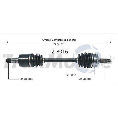 Surtrack Axle Cv Axle Shaft, IZ-8016 IZ-8016